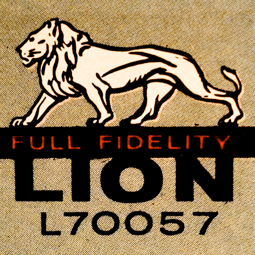 lion records label logo with lion cat artwork